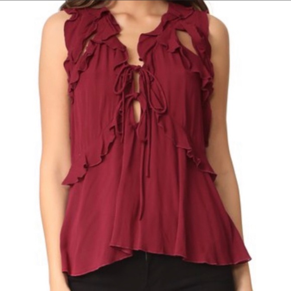 IRO Red Ruffle Top - Picture 2 of 11